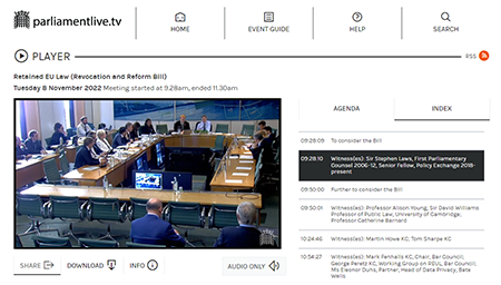 Alison Young and Catherine Barnard giving evidence